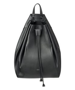 Melkco Fashion Chic Mode Series Bucket Backpark In Backpack L Size in Genuine leather(Black)