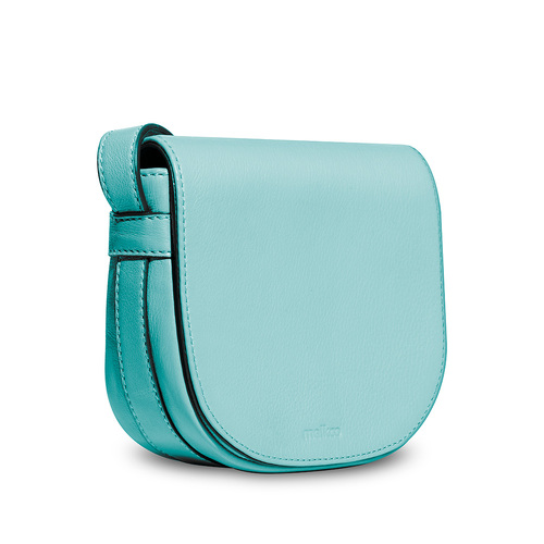 Melkco Blooming Series Mini Saddle Bag in Genuine Leather (Lake Blue)