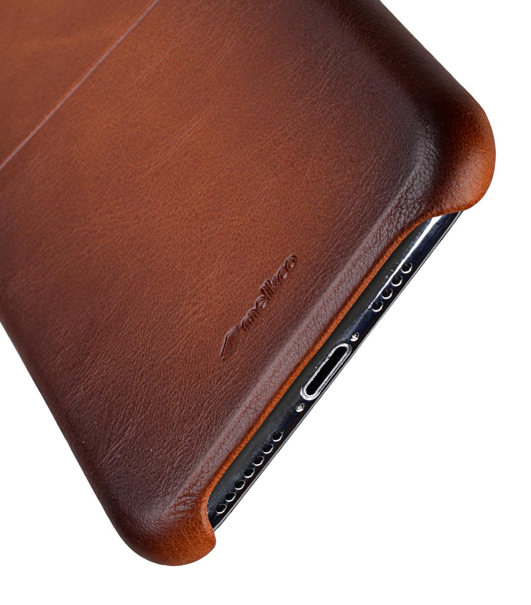 Melkco Elite Series Premium Leather Snap Back Pocket Case for Apple iPhone XS Max (6.5") - ( Tan )