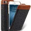 PU Leather Holmes Series Find Grid Case for Apple iPhone 7 / 8 (4.7") - Jacka Type (Dark Grey / Brown)