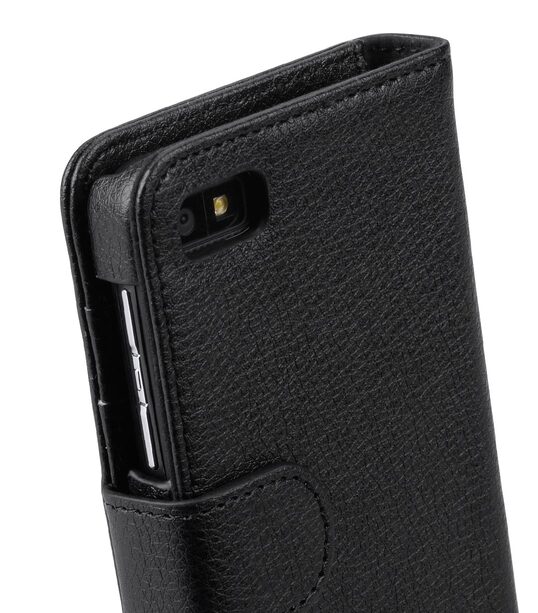 Melkco Mini PU Case for Blackberry Z10 - Wallet Book Type (Black PU LC)