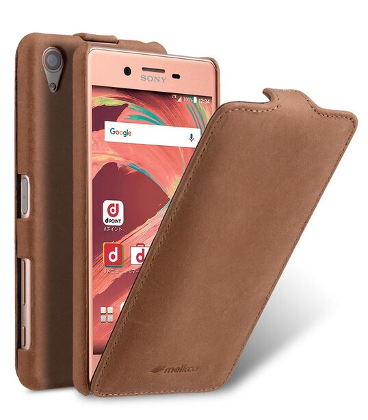 Melkco Premium Genuine Leather Jacka Type Case For Sony Xperia X Performance - Classic Vintage Brown