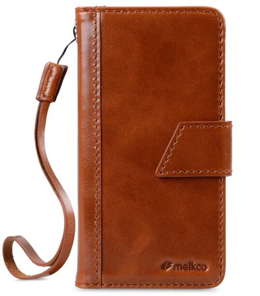Melkco Premium Italian Genuine Leather Kingston Style Case For Samsung Galaxy S7 edge - Brown Wax