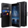 Melkco PU Leather Case for Nokia 8 - Wallet Book Clear Type (Black)