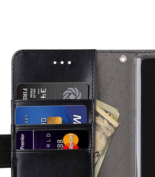 Melkco PU Leather Case for Nokia 8 - Wallet Book Clear Type (Black)