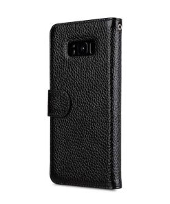 Premium Leather Case for Samsung Galaxy S8 Plus - Wallet Book ID Slot Type (Black LC)