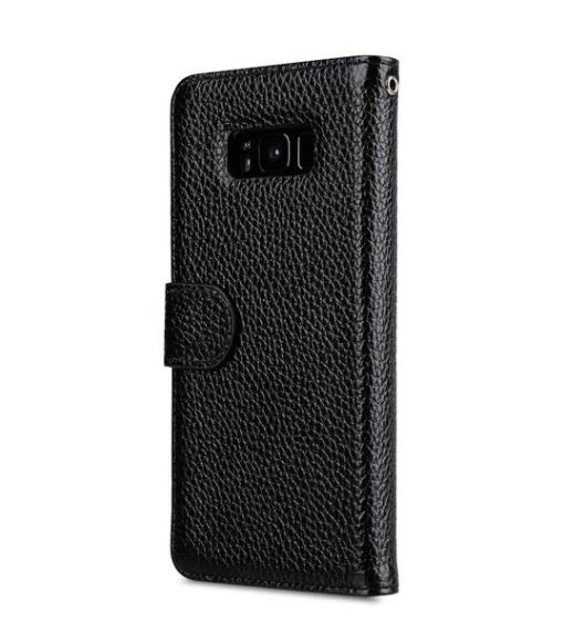 Premium Leather Case for Samsung Galaxy S8 - Wallet Book ID Slot Type (Black LC)