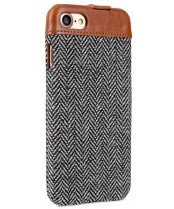 PU Leather Holmes Series Twill Jacka Type Case for Apple iPhone 7 / 8 (4.7") - (Dark Grey / Brown)